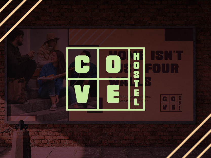 Cove Hostel Logo + Ads advertising brand identity branding design graphic design hostel hotel logo print print design