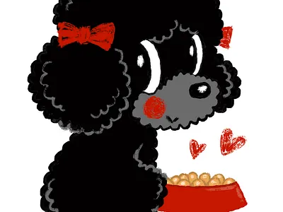 Toy Poodle puppy is about to eat a treat. animal character character design cute dog funny kawaii pet puppy toy poodle