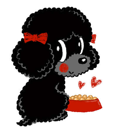 Toy Poodle puppy is about to eat a treat. animal character character design cute dog funny kawaii pet puppy toy poodle