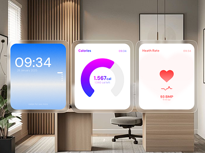 SmartWatch UI Design apple card card design clock design experience graphic design health iwatch minimalist modern smart smartwatch ui ux watch