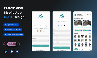 Real estate full mobile app ui design animation app design clean ui design figma illustration login mobile app motion graphics personal finance professional ui design real estate ui ui design ui design services ui ux user interface ux design web design
