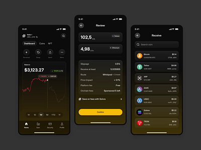 Solvra - Crypto App Design animation business clean crypto crypto app currency design finance financial graphic design investment mobile modern motion graphics technology ui uidesign ux uxdesign