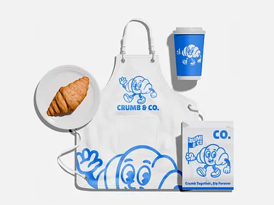 Croissant & Coffee Branding Mockup 3d apron bakery brand identity branding cafe branding coffee coffee mockup croissant croissant mockup cup fnb fnb branding food food branding graphic design mockup packaging packaging mockup visual identity