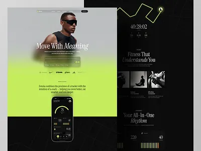 Sensia - Personal AI Fitness Tracker Landing Page Website ai artificial intelligence exercise fitness fitness app health home page landing page modern sport ui ux web web design website website design workout