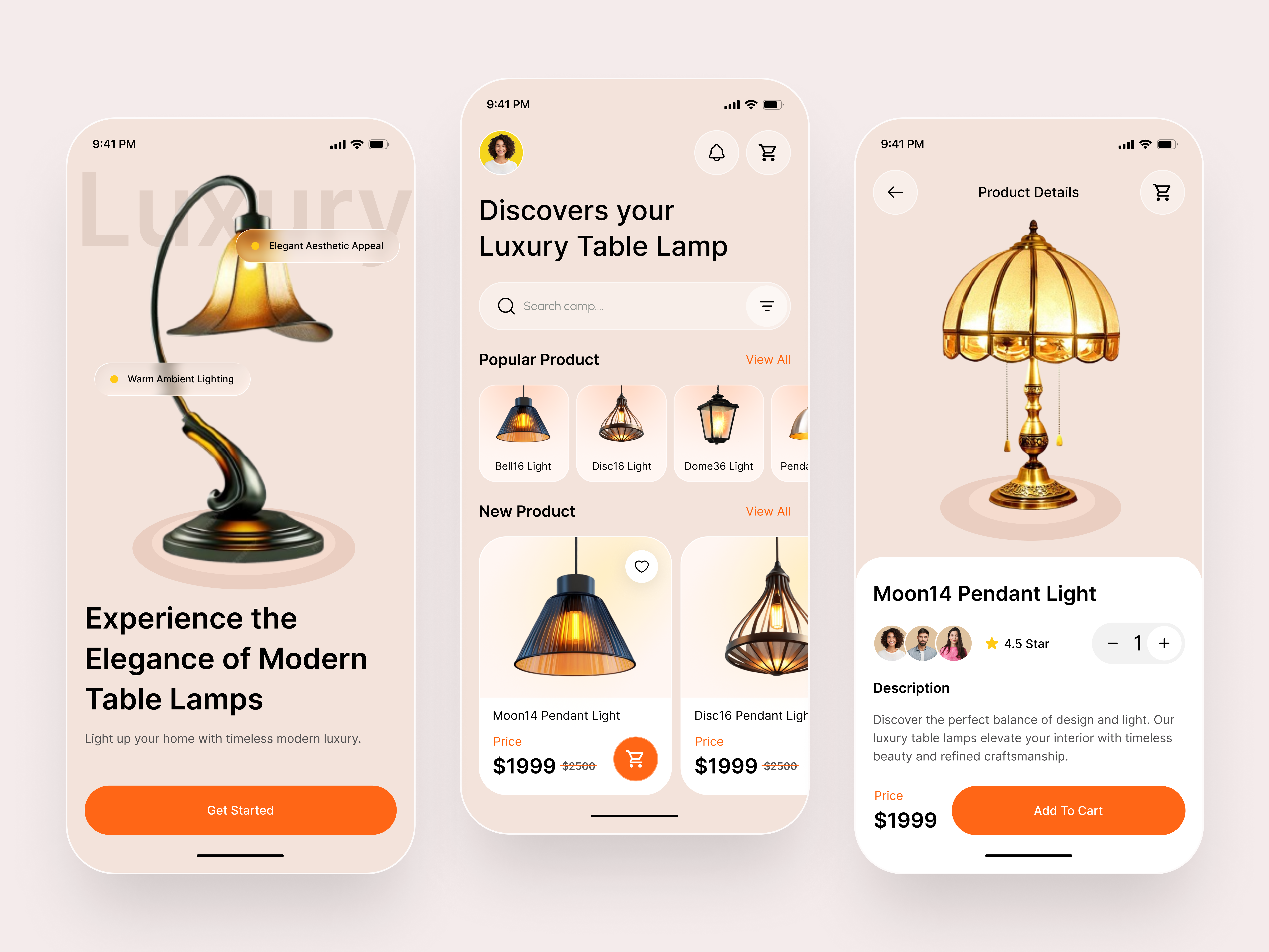 Luxury Lamp Shopping App | Modern E-Commerce UI/UX Design 💡 app app design application ui ecommerce ecommerce app ecommerce shop furniture grunge texture lamp lightning luxury mobile mobile design mobile ui modern shop shopping app trend ui ui design
