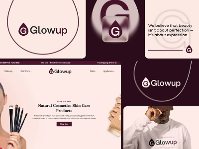 Glowup_Natural Beauty Brand Identity brandidentity branding cosmeticsbrand creativedirection dribbbledesign glowup graphic design logo packagingdesign