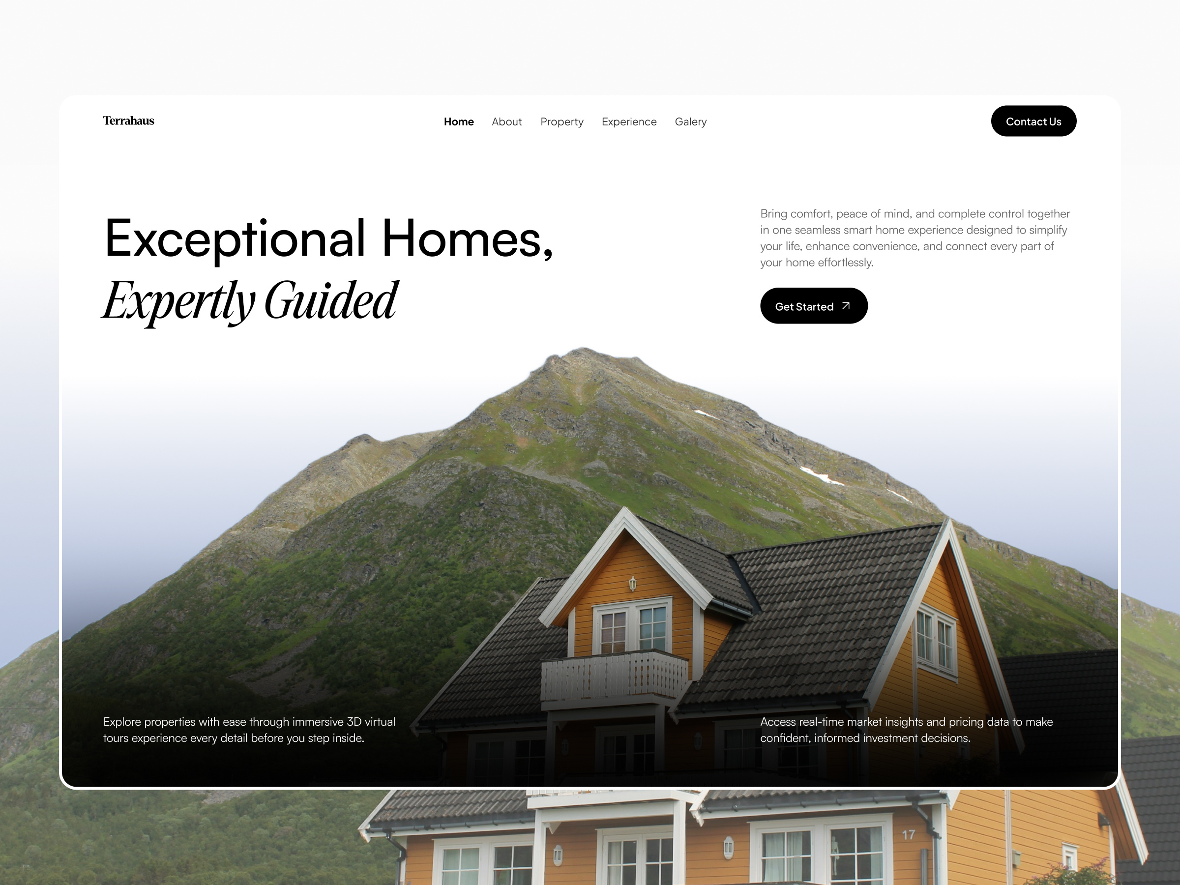 Terrahaus - Real Estate Landing Page aesteticdesign branding clean designinspiration dribbble dribbbleinspiration dribbblepro modernliving propertydesign realestate realestatewebsite showcaseyourwork ui uidesign uxdesign visualdesign