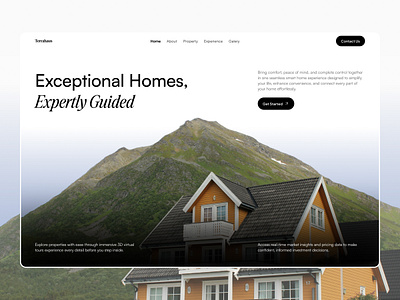 Terrahaus - Real Estate Landing Page aesteticdesign branding clean designinspiration dribbble dribbbleinspiration dribbblepro modernliving propertydesign realestate realestatewebsite showcaseyourwork ui uidesign uxdesign visualdesign