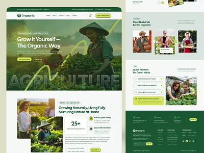 Agriculture Home Landing Page agency agriculture agriculture home branding design farm fresh fresh farm graphic design homepage illustration landing landing page logo minimalist product ui uiux web design website