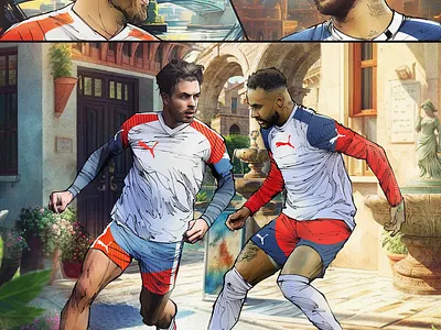 Neymar v Grealish illustration advertising akyanyme brasil designer dibujo digitalart fifa goalenespanol grealish history ilustracion media mexico national neymar noai painting puma soccer social