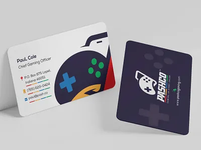 Gaming Company Business Card Design apps branding clean creative design fun gaming illustration joystick modern playful print professional vibrant web