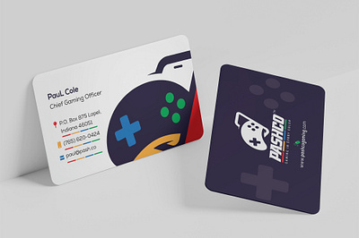 Gaming Company Business Card Design apps branding clean creative design fun gaming illustration joystick modern playful print professional vibrant web