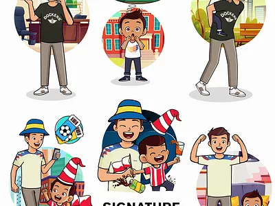 Padre e hijo America vs Chivas ilustracion akyanyme america chivas clasico clasiconacional dibujo digitalart dockers fifa futbol guadalajara ilustracion khaki ligamx mexico noai padreehijo painting signature soccer