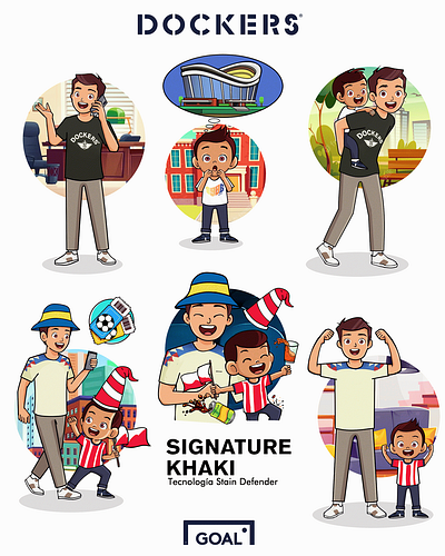 Padre e hijo America vs Chivas ilustracion akyanyme america chivas clasico clasiconacional dibujo digitalart dockers fifa futbol guadalajara ilustracion khaki ligamx mexico noai padreehijo painting signature soccer