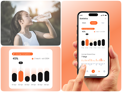 Healthy Living Tracker – Minimal Data UI ai fitness app app design app interface fitness app fitness tracker health app health care app health dashboard ios app lifestyle app mobile mobile app mobile application mobile ui modern app ui tracker app ui ux workout mobile app workout tracker