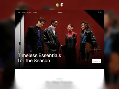 Ecommerce Website Template animation design ecommerce first screen hero section landing page ui web design