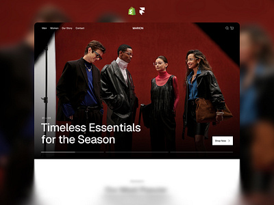 Ecommerce Website Template animation design ecommerce first screen hero section landing page ui web design