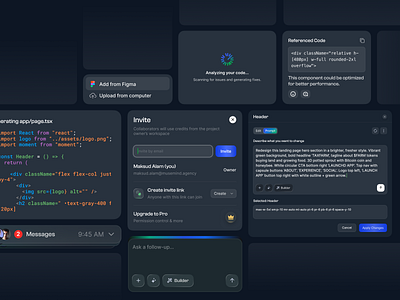 Codient AI Code Editor UI Kit ai ai code editor ai tool clean design coding coding ui dashboard ui design system developer tools interface design modern ui product design saas design software design ui kit uxui web app