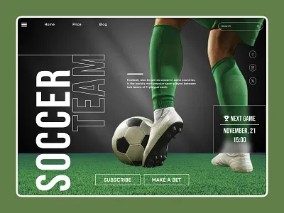 Soccer Team Website UI — Game Schedule & Highlights Page branding graphic design logo ui