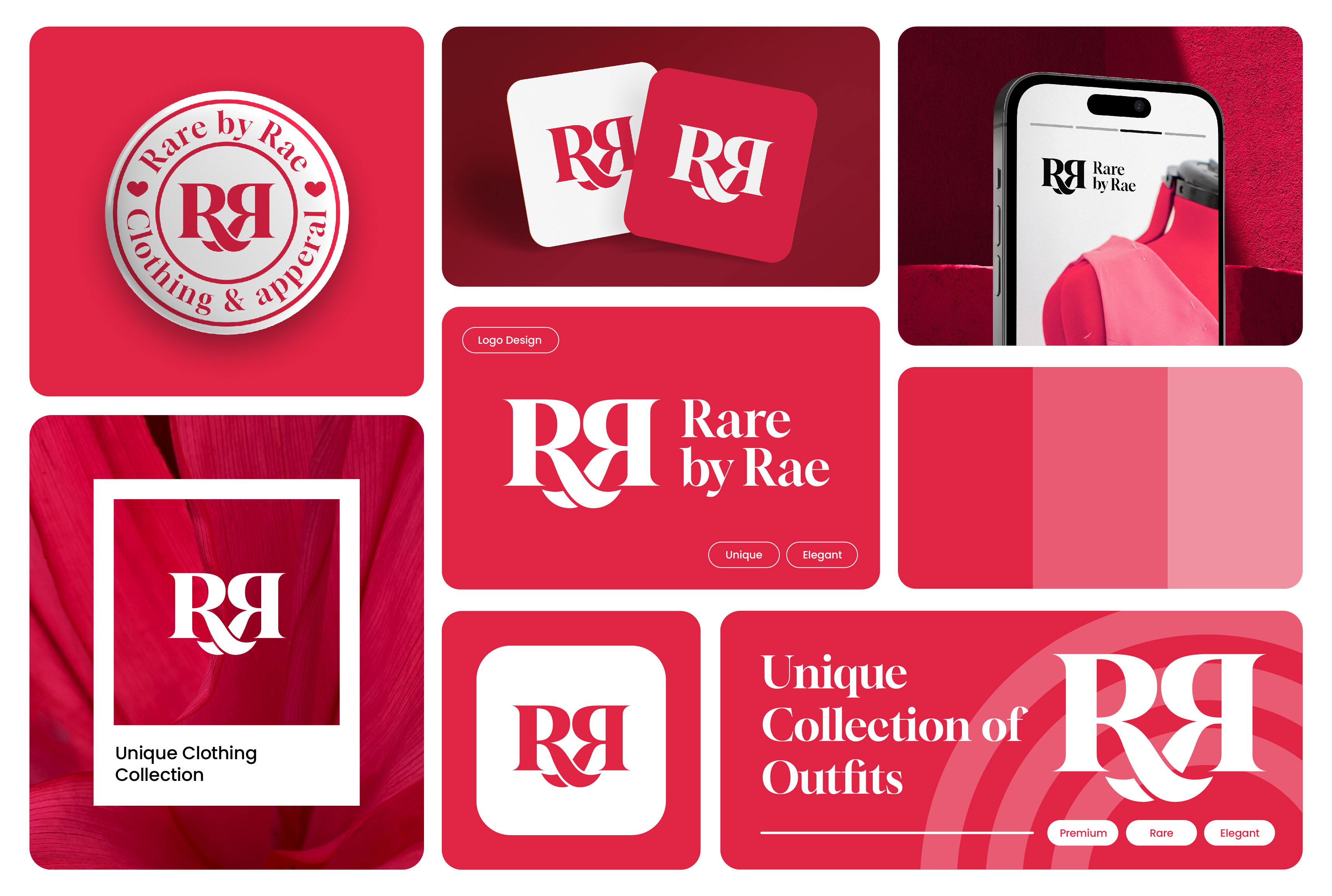 Logo and Brand Identity Design for Rare by Rae brand brand guidelines brand identity brand sign branding creative direction design graphic design identity logo logo design logotype mimro studio minimal design modern logo packaging rr logo showrov creation typography visual identity