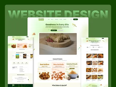 GreenBite Website dribbbleinspiration ecommercewebsite figmadesign foodbranding greentheme healthyliving jaggerybrand landingpage minimaldesign naturalproducts organicdesign organicfood organicwebsite productshowcase sustainablebrand sweetnessnaturally sweetwebsite design uiuxdesign