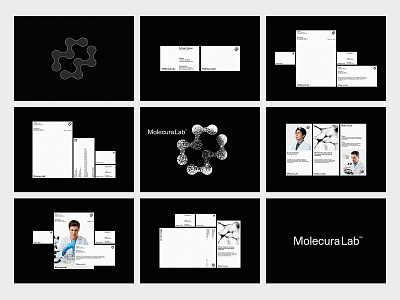 Molecura Lab™ — Brand Identity abstract logo arifworklab biotechnology brand design brand guideline brand identity branding healthcare branding logo design logomark minimal logo minimalist design modern design monogram logo print design science stationery design style guide visual design visual identity