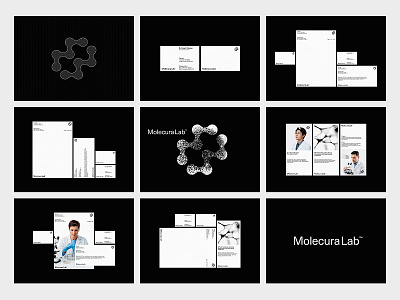 Molecura Lab™ — Brand Identity abstract logo arifworklab biotechnology brand design brand guideline brand identity branding healthcare branding logo design logomark minimal logo minimalist design modern design monogram logo print design science stationery design style guide visual design visual identity