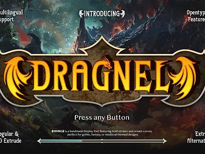 DRAGNEL adventure font battle font branding custom font displat font display font dragon font font font design font style free font game font gothic fantasy font gothic font heroic font logo font medieval font rpg font serif font warrior font