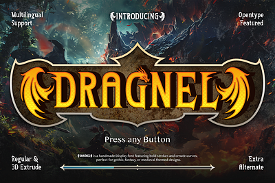 DRAGNEL adventure font battle font branding custom font displat font display font dragon font font font design font style free font game font gothic fantasy font gothic font heroic font logo font medieval font rpg font serif font warrior font