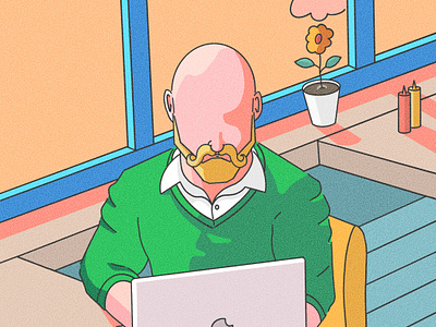 Freelancer freelancer illustration laptop macbook restaurant work