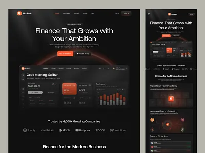 SaaS Website Design bank crypto dark design dashboard finance fintech money management product design saas dashboard saas design saas landing page saas product saas ui saas website saas website design ui web web design website website design