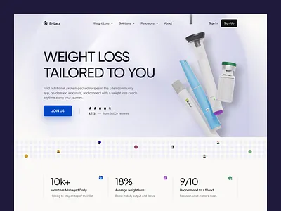 Weight loss website fitnesswebsite healthdesign healthtech landingpagedesign lifestyledesign minimaldesign modernui uidesign uiuxdesign userexperience uxdesigner webdesign weightloss wellness