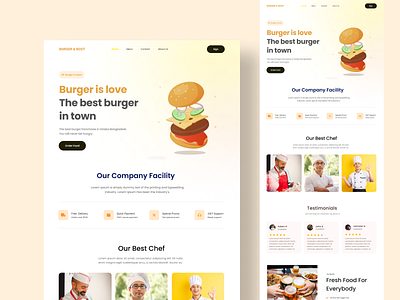 Burger and Bost Landing page app branding design graphic design ui ux