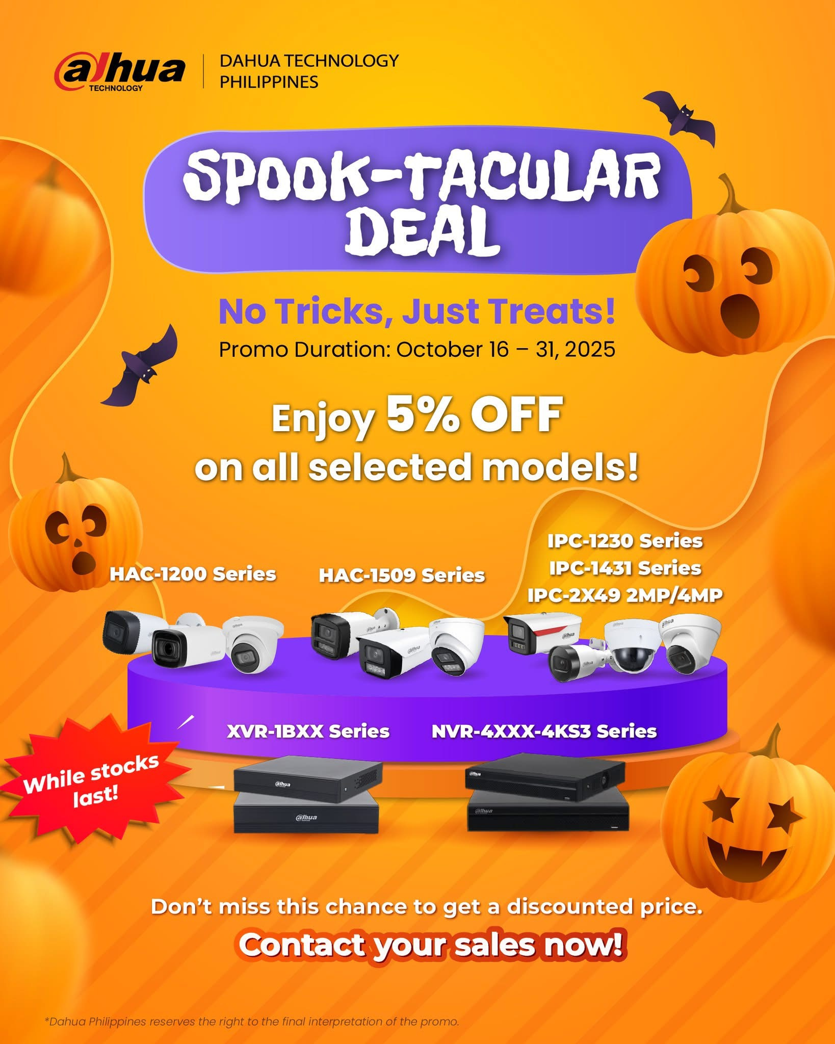 Spooktacular deal promo poster branding cctv dahua graphic design halloween poster promo poster word play
