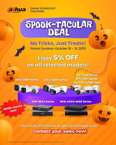 Spooktacular deal promo poster branding cctv dahua graphic design halloween poster promo poster word play