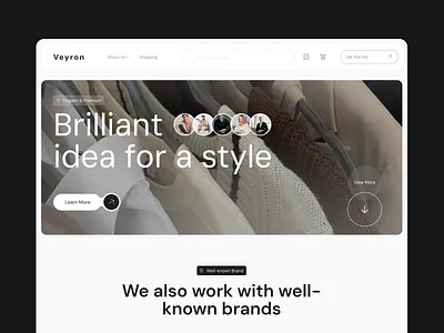 Veyron - Modern Fashion Web Design branding clothes design desktop fashion landing landing page minimalist modern page project style ui ux web website