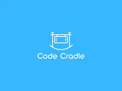 Code Cradle – Minimal Logo with Cradle Icon Above Text brand identity branding code coding design design logo flat graphic design icon illustration logo logo design logos logotype minimal minimalist modern ui unique