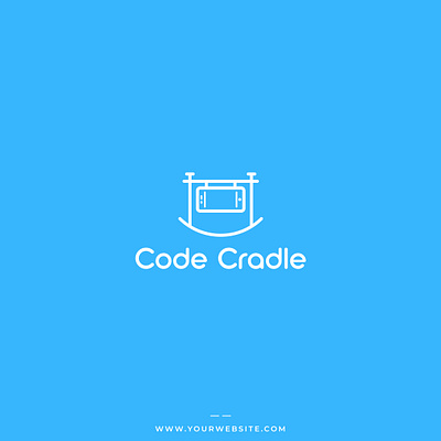 Code Cradle – Minimal Logo with Cradle Icon Above Text brand identity branding code coding design design logo flat graphic design icon illustration logo logo design logos logotype minimal minimalist modern ui unique