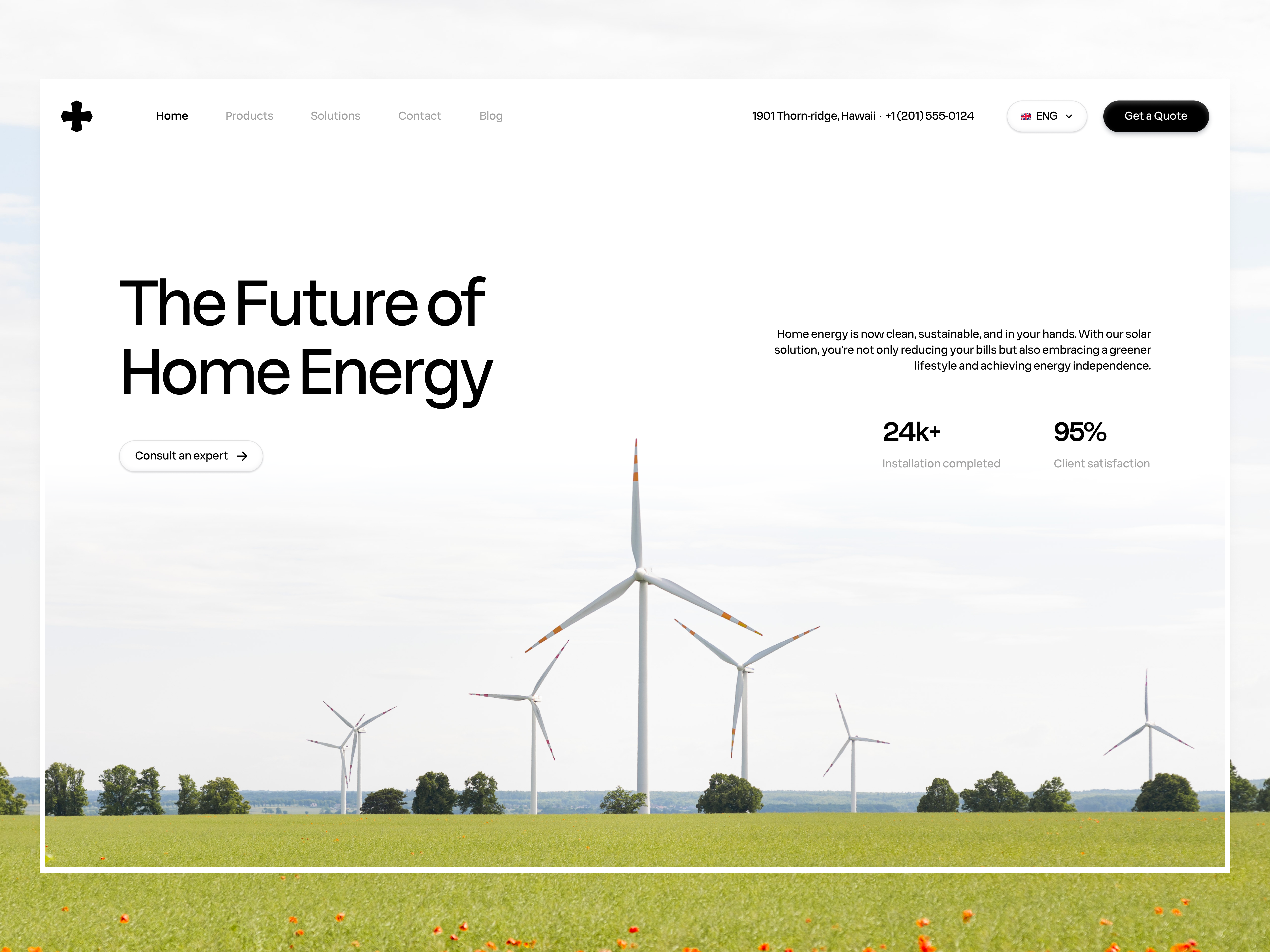 GreenX Website UI/UX animation clean ui energy landing page layout design minimal renewable energy solar solar energy solar web ui web web design web page web site web ui ux wind turbine
