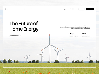 GreenX Website UI/UX animation clean ui energy landing page layout design minimal renewable energy solar solar energy solar web ui web web design web page web site web ui ux wind turbine