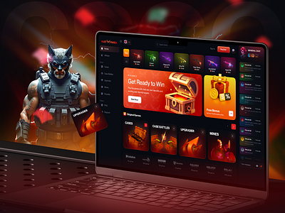Case Battle & Loot System Dashboard Design bettingsite caseopening casinoui cs2 csgo gamblingplatform gamersui gamewebapp gamingskins gamingui modernui product design rustui uxinspiration