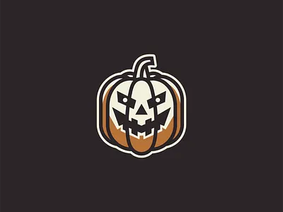 Spooky Jack-o'-lantern Pumpkin Logo branding design festive fun halloween identity illustration jack o lantern logo mark mascot pumpkin scary spooky symbol vector