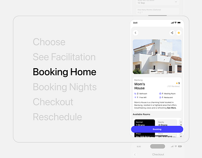 XYZBnB - Booking Room & Nights airbnb app booking checkout choose design mobile night rent typography ui ux