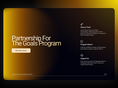 Partnership For The Goals — Web Interface Design ai concept dark design gradient hero mode neon partnership for the goals program section story ui ux visual web website