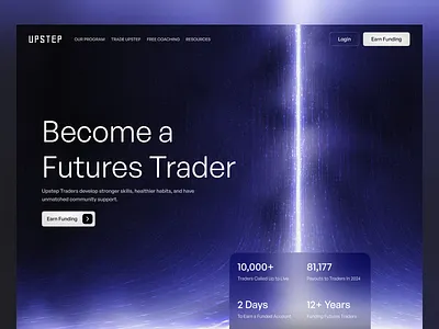UPSTEP - Prop Trading Firm blockchain crypto crypto exchange cryptocurrency dark ui exchange finance financial fintech forex futures trader landing page landingpage prop firm prop trading trade trading trading firm ui ux web design