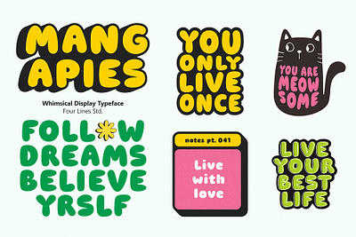 Mang Apies - Playful Display Typeface bubble crafting cursive font cute font display font fancy font groovy font handwritten font invitations kids marker font playful font pop posters quirky font quotes retro rounded stickers whimsical font