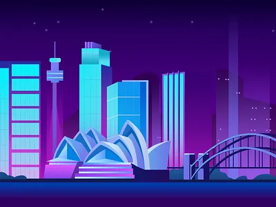 City ​​Lights Flat Illustration branding design flat graphic design illustration illustrator logo minimal ui vector