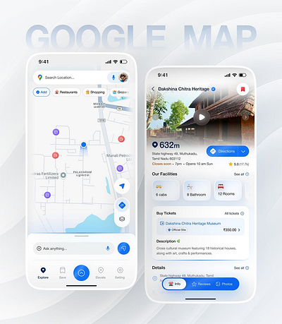 Google Maps Redesign Concept 🌍 app appdesign branding design google googlemaps graphic design illustration logo maps mobileapp reyhan ui vector