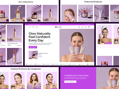 Minimal Skincare Website Design beauty products clean website cosmetics cosmetics shop crative website e commerce face graphic design landing page minimalist online shop shopify skin skin care products skin care shop store web design website website design wordpress website