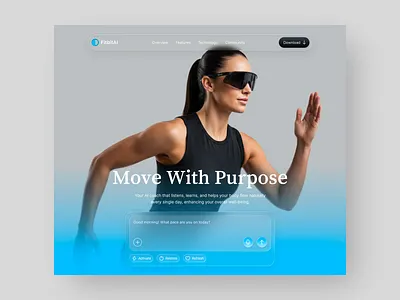 FitbitAI – Smart Fitness Landing Page UI Design aidesign aiinterface cleanui conceptdesign creativewebdesign fitnessapp fitnessui futuristicdesign healthapp homepage landingpage minimaldesign modernui motionui productdesign smartfitness uidesign uxdesign webdesign webui